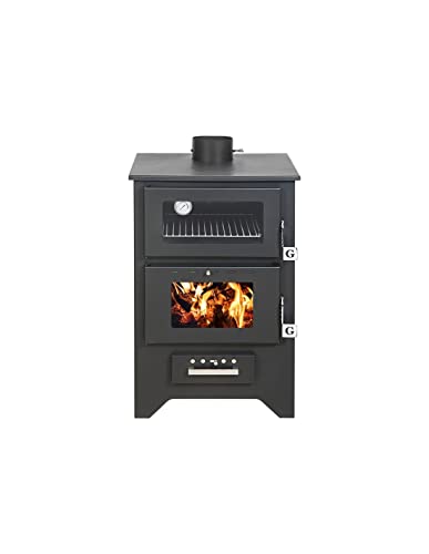 Stufa A Legna Con Forno Mg450 Silvia Nera Potenza 14,8 Kw L50,5Xp58,5Xh90,5