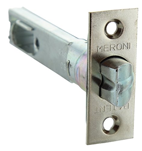 Meroni Serrature Scrocco Pomoli Premiapri - Serratura Per Maniglia A Scrocco Tubolare, Serratura In Acciaio Nichelato Mm.80, Made In Italy