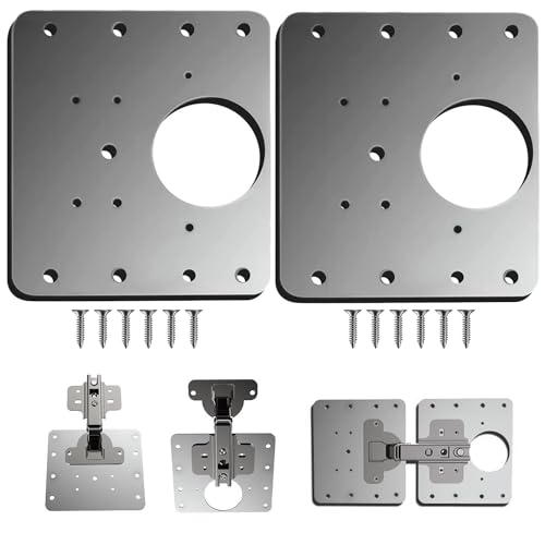 2 Pezzi Staffe Per Riparazione Cerniere,Piastra Per Riparare Mobili Cerniere Per Ante,Armadietti,Cucine,Credenze,Porte,Cerniere,Con Foro,In Acciaio In