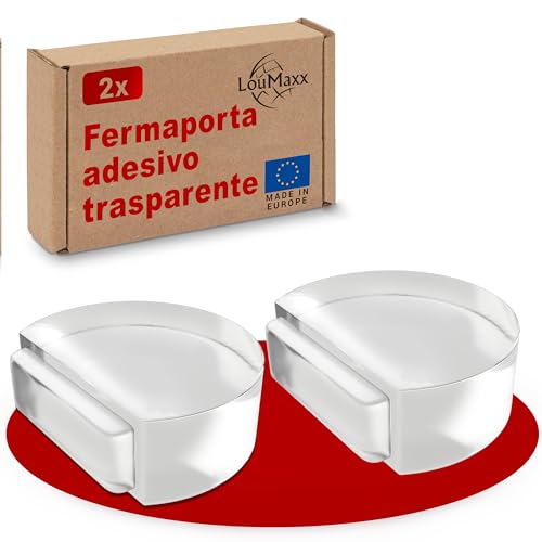 Loumaxx Pavimento Fermaporta Autoadesivo - Pavimento Fermaporta Adatto A Tutti I Pavimenti Duri Per Proteggere Pareti E Mobili - Autoadesivo Trasparen