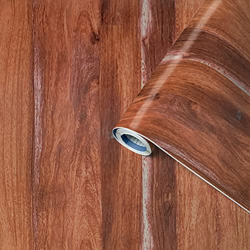 Venilia Pellicola Adesiva, Aspetto Legno Marrone, 45Cm X 3M, Spessore 95Μ, Pellicola Autoadesiva Per Mobili O Cucina, Carta Da Parati, Pvc Senza Ftala