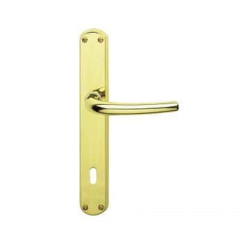 Ghidini Maniglia Con Placca Per Porte Milena - Ottone Bronzo Graffiato, 9 Cm