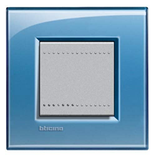 Bticino Livinglight Placca Quadra, 2M, Forma Rettangolare, Azzurro