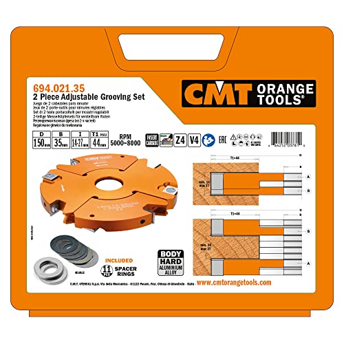 Cmt Orange Tools 694.021.35 Set 2 Teste X Canali Laterali Regolabili Hw D=150X14-28X35