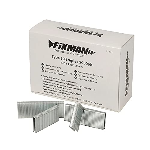 Fixman 947082 Tipo 90 Punti Metallici, Argento, Set Di 5000 Pezzi
