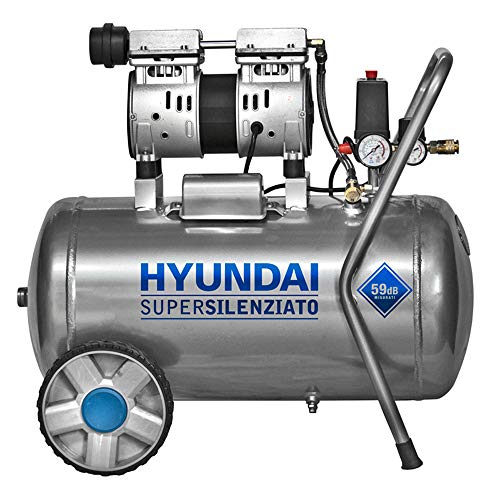 Compressore Oil-Free Silenziato 50Lt Hyundai Kwu750-50L