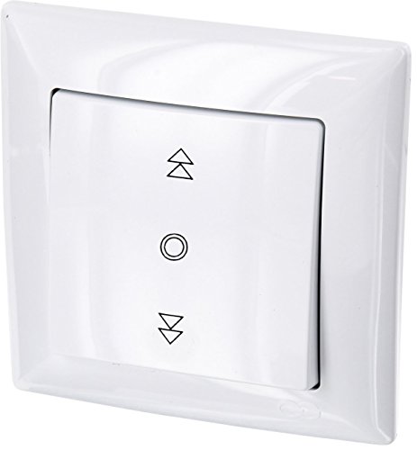Interruttore Up Per Persiane, Tutto In Uno - Cornice - Installazione A Incasso + Copertura (Serie G1, Colore Bianco Puro)