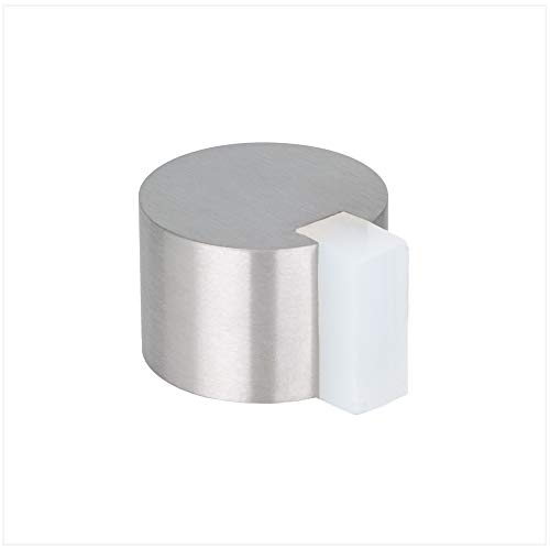 Evi Herrajes | Fermaporta Adesivo | 28 X 19 Mm | Gomma Bianca | Rond | Acciaio Inox | Finitura Opaca | Ottima Adesione | 100% Funzionale