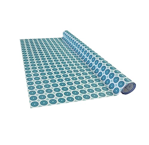 Venilia Pellicola Adesiva, Cerchi Awale Blu Motivo Retrò Blu, 45Cm X 2M, Spessore 95Μ, Pellicola Autoadesiva Per Mobili O Cucina, Carta Da Parati, Pvc