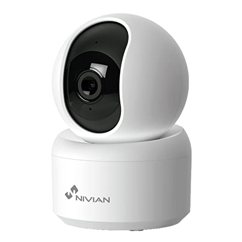 Nivian - Telecamera Dome Wifi 360º 2K, Visione Notturna, Audio Bidirezionale, Rilevamento Umano, Tracciamento Auto, Compatibile Con Alexa/Google Home,