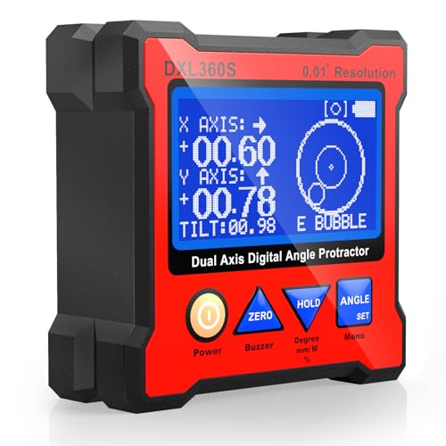Goniometro Digitale Dxl360S Goniometro Digitale Magnetico Inclinometro Digitale 2 Assi Livella Digitale Avec Ecran Lcd Rétro-Éclairé Angolometro Profe