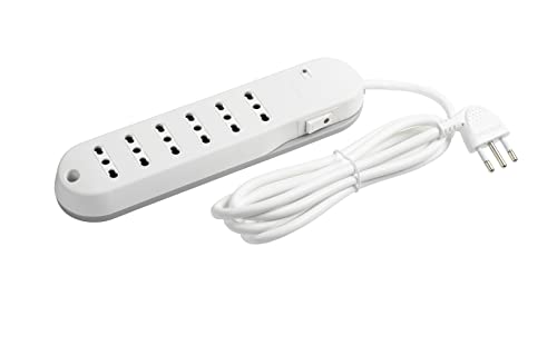 Bticino Ciabatta Multipresa Elettrica 6 Posti Bipasso 10/16A, Ciabatta Elettrica Con Interruttore, Salvafulmine E Cavo Di 1,5M Spina 10A, Adatta Per S