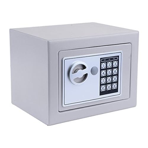 Meykey Cassaforte Elettronica,230 X 170 X 170 Mm,Cassaforte A Mobile,Cassaforte Piccola,Grigio
