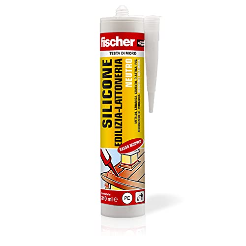 Fischer, Silicone Sigillante Sbm 310 Marrone Testa Di Moro, Neutro A Basso Modulo, Elastico, Senza Solventi, Per Edilizia, Lattoneria, Facciate, Vetra