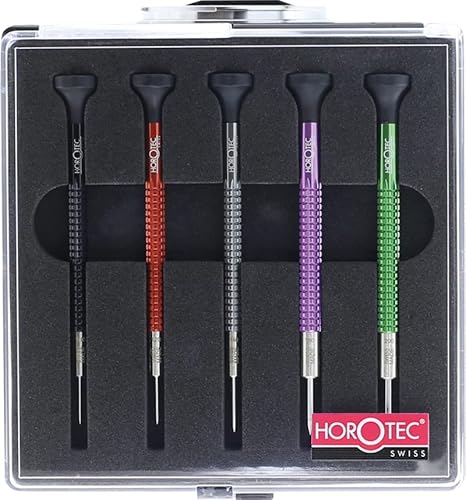 Assortimento Di 5 Cacciaviti Per Orologiaio Msa01.020-B - (1.00, 1.20, 1.40, 1.60 E 2.00 Mm) - Con Corpo In Alluminio - Swiss Made