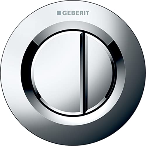 Geberit 116,043.21,1-Pulsante Pneumatico A Distanza 01, A Muro, Per Scarico Doppio, Per Sigma 8 Cm, Colore: Cromo Lucido