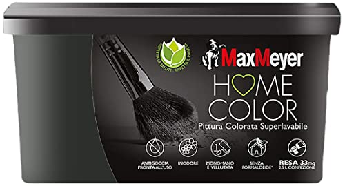 Maxmeyer Pittura Colorata Superlavabile Home Color Nero 2,5L