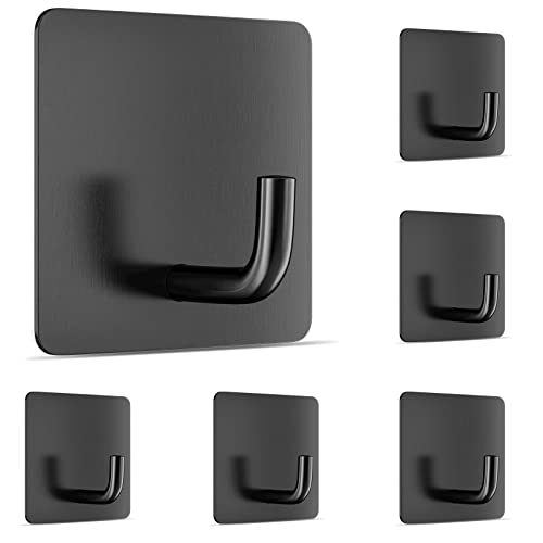 Newaner 6 Pezzi Ganci Adesivi, Ganci Portasciugamani Ganci Termoarredo Bagno In Acciaio Inox, Gancio Appendiabiti Da Parete Autoadesivo, Senza Forare,