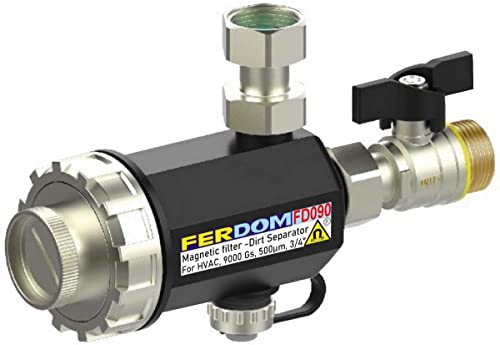 Ferdom Fd090 Filtro Defangatore Magnetico Sottocaldaia. Multifunzione. Costruito In Defangatore Non Magnetico. Dimensioni Compatte, Flessibilità Di Co