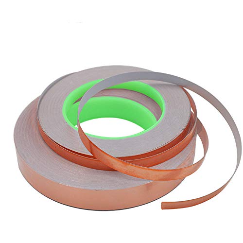Senven Nastro Biadesivo Lamina Rame - Conduttivo Bifacciale - (50M × 20 Mm) × 1 - Schermatura Emi E Rf, Circuiti Carta, Riparazioni Elettriche - Confe