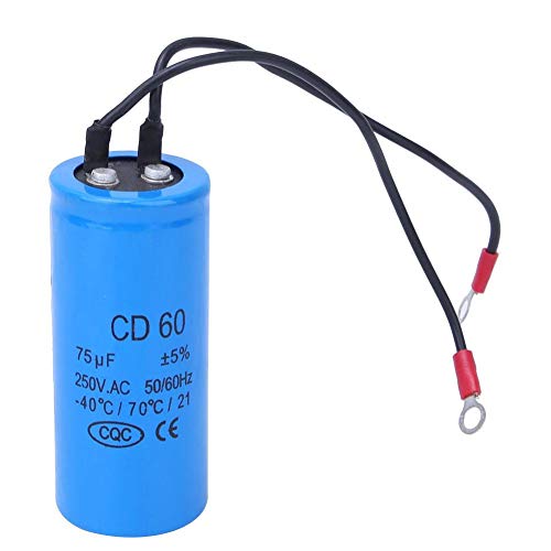 Fafeicy Condensatore Di Avviamento, Motore Cd60 75Uf 250 V Ca In Funzione Condensatore Di Avviamento 75Mfd Condensatore Hvac, Sicuro E Affidabile Da U