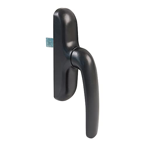 Amig - Maniglia Per Finestra | Serratura Oscillante | Alluminio E Pvc | Colore Nero | Avvitato Nascosto | Dimensioni: 180 X 35 Mm | Altezza: 64 Mm | S