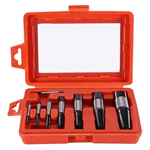 8Pcs Bolt Extractor Bolt Remover Set Cuscinetto In Acciaio Rotto Damaged Water Pipe Screw Tap Extractors Con Scatola Modellata