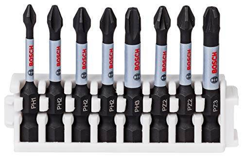 Set Bosch Professional Da 8 Pz. Di Bit Avvitamento Impact Control (Pick And Click, Accessorio Per Avvitatore A Impulsi)