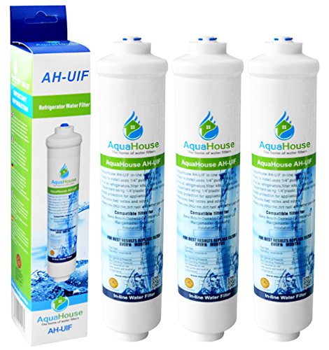 3X Aquahouse Ah-Uif Compatibile Universale Frigorifero Filtro Acqua Per Samsung Lg Daewoo Rangemaster Beko Haier Etc
