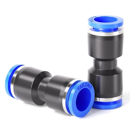 Tailonz Pneumatic Diritto 2 Vie - Raccordi Rapidi Per Tubi Da 10 Mm Od Con Chiusura A Pressione Pu-10 (Confezione Da 2)