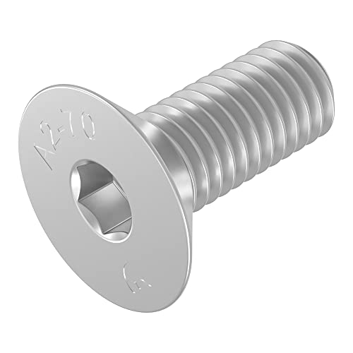 Seccaro Vite A Testa Svasata M10 X 25 Mm, Acciaio Inox V2A Va A2, Din 7991 / Iso 10642, Esagono Incassato, 20 Pezzi