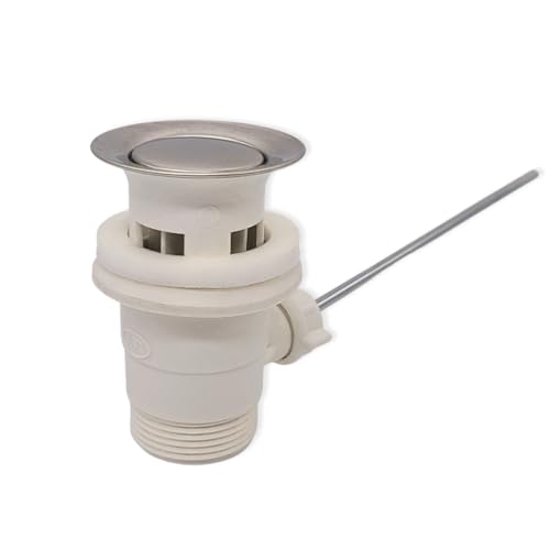 Schläfer 40510020 | Piletta Lavabo E Bidet Bagno Universale Scarico Lavandino Sifone Con Tappo Saltarello In Plastica Con Attacco 1 1/4" E Troppopieno
