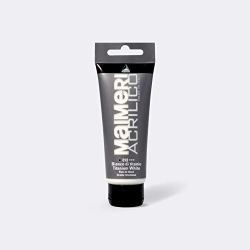 Maimeri Acrilico 75 Ml, Feine Künstleracrylfarbe, Farbton Titanweiß