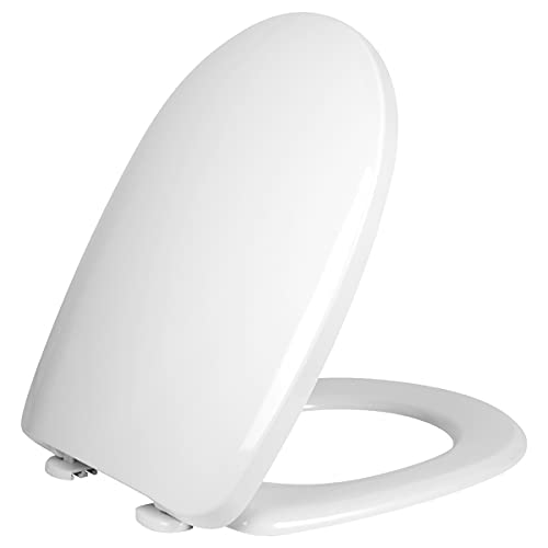 Yellowshop - Sedile Wc Diana Ceramica Azzurra Copriwater In Termoindurente Cm 45,2X36,8 Col. Bianco