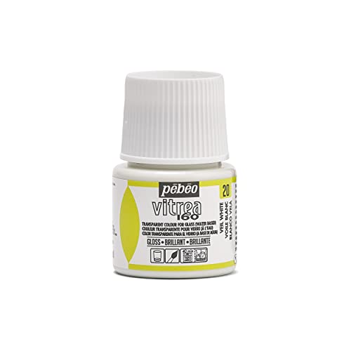 Pebeo - Vernice Trasparente Per Vetro Vitrea 160°C - Bianco - 45 Ml