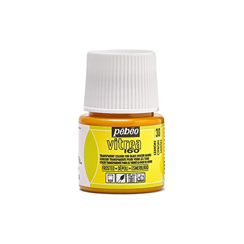 Pebeo - Vetro Smalto Trasparente Vitrea 160°C - Giallo Limone - 45 Ml