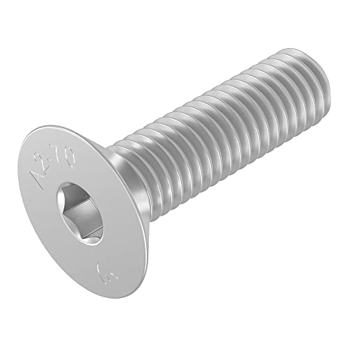 Seccaro Vite A Testa Svasata M8 X 30 Mm, Acciaio Inox V2A Va A2, Din 7991 / Iso 10642, Esagono Incassato, 20 Pezzi