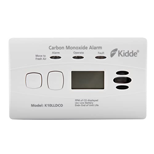 Kidde 10Lldco Dieci Anni Di Vita Digitale Display Di Monossido Di Carbonio Allarme Con Batteria Al Litio Sigillata