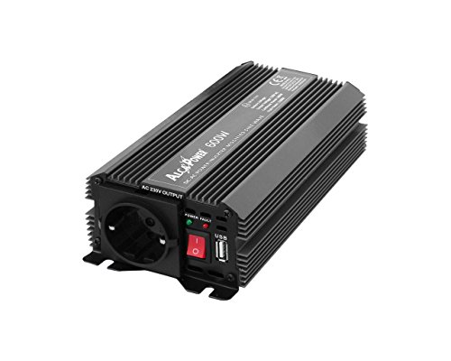 Alcapower Irs600-24 Inverter Di Tensione By President 600W 24V-230V, Sinusoide Modificata, Porta Usb, 600 W, 24 V, Nero