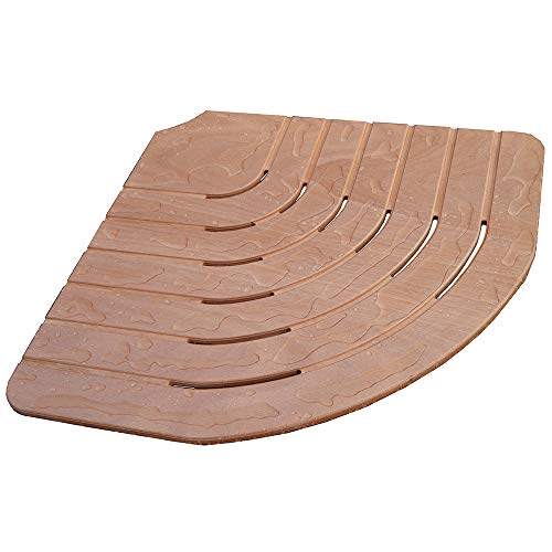 Pedana Piatto Doccia Angolare Antiscivolo 74Cm Legno Marino Okumè Castel Merlino