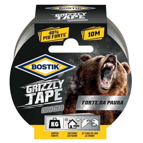 Bostik Nastro Telato Grizzly Tape Nero10Mt X 50Mm, 10 M