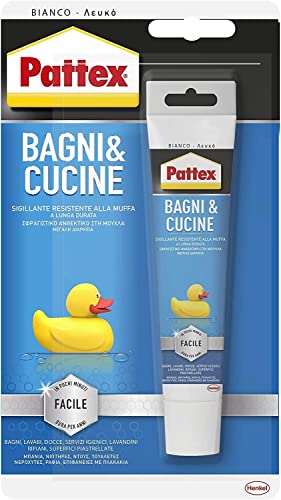 Pattex Sigillanti Light Bagni&Cucine Bianco, Sigillante Resistente Alla Muffa, Sigillante Bagno Per Docce E Lavandini, Sigillante Cucina Impermeabile,