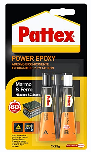 Pattex 1659548 Adesivo Epossidico Per Marmo E Ferro, 15 G + 15 G