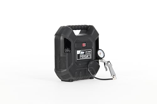 Fiac Compressore D'Aria Portatile Pit-Stop, Compressore Aria Oil-Free Con Tubo Flessibile, Pistola Di Gonfiaggio Con Manometro E 6 Ugelli, Pressione M