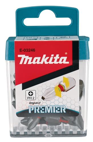 Makita E-03246 - Set Di Punte A Torsione Premier Ph2, 25 Mm, 15 Pezzi