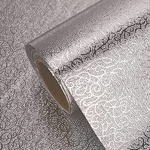 Carta Da Parati Da Cucina Backsplash Da 0,4 X 5 M In Alluminio Con Pellicola Di Contatto, Autoadesivo A Prova Di Olio Resistente Al Calore Per Rivesti