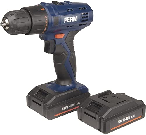 Ferm Trapano A Batteria / Trapano Avvitatore A Batteria Da 18V - 1,5Ah - Con Luce Di Lavoro A Led E Pratica Custodia