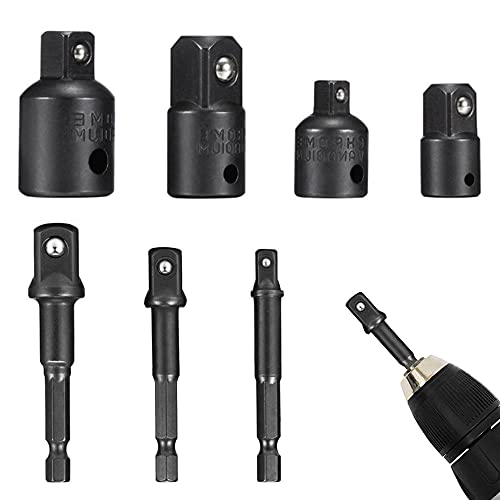 7 Pezzi Socket Ratchet Converter Riduttori Adattatori Tool Set 1/2" 3/8" 1/4" Punta Per Trapano Con Codolo Esagonale Adattatore 1/4" 3/8" 1/2"