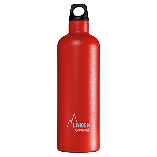 Laken Futura Thermo Borraccia, Bottiglia D'Acqua Isolamento Sottovuoto Acciaio Inossidabile, Bocca Stretta - 750 Ml Rosso
