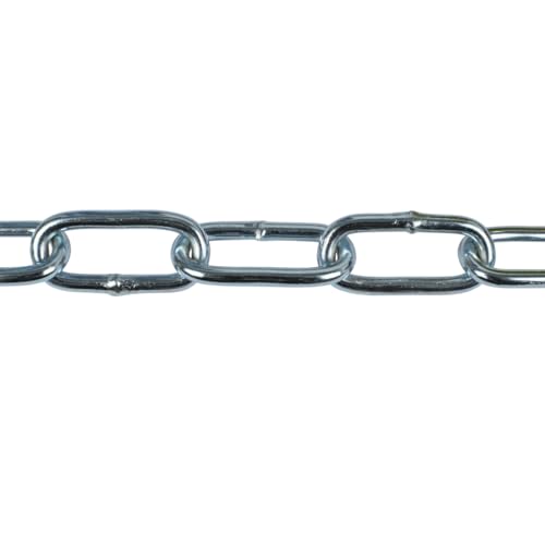 Corderie Italiane 006007838 Catena Saldata Genovese, Maglia Lunga Zincata Elettrolitica, 3 X 26 X 6 Mm, 3 Mt